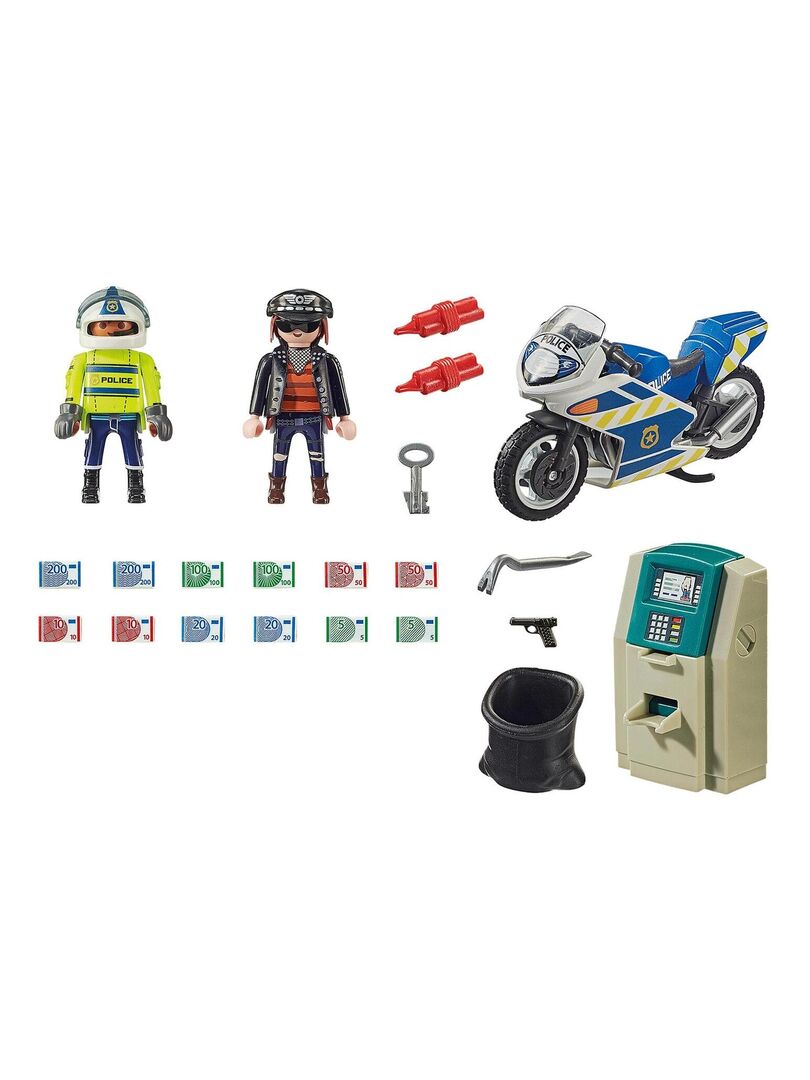 70572 Police Policier Avec Moto Et Voleur Playmobil City Action N