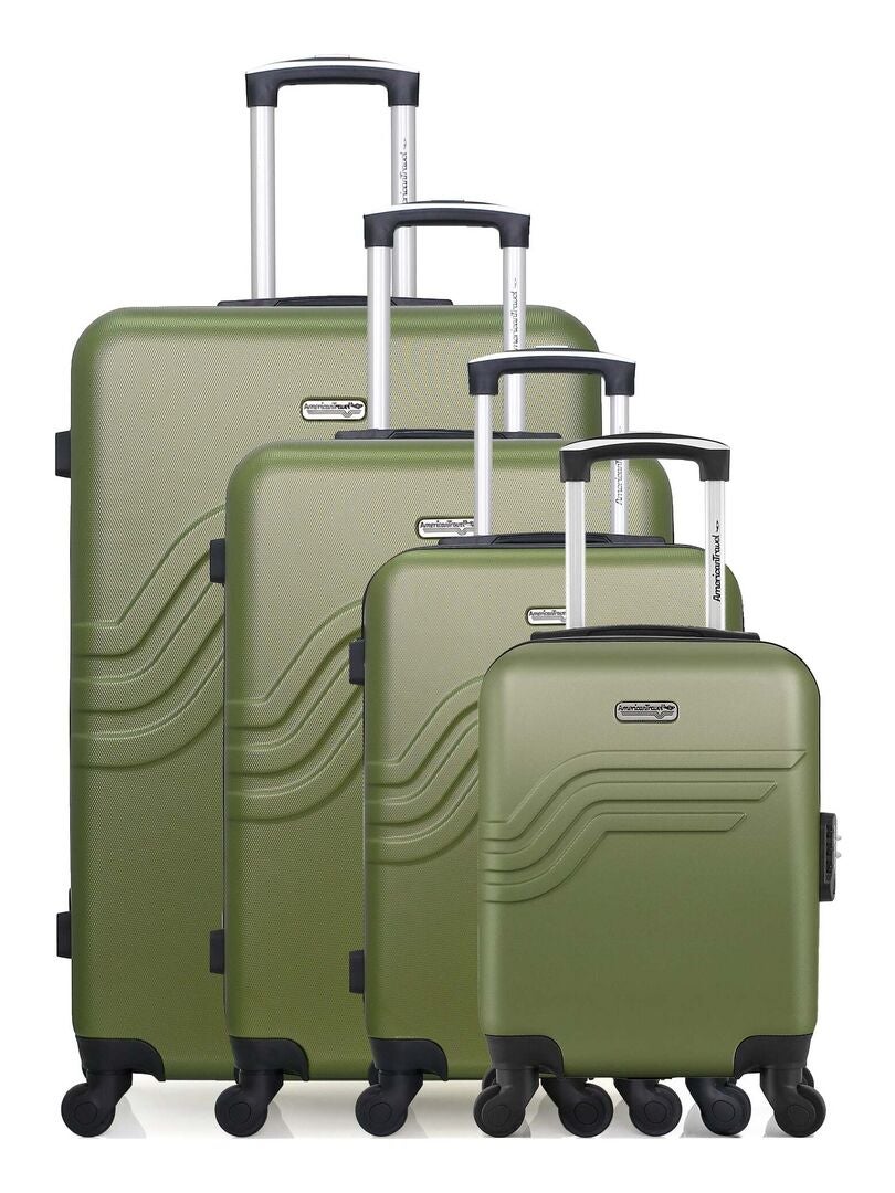 AMERICAN TRAVEL SET DE 4 ABS QUEENS M 4 Roues Vert Kaki Kiabi