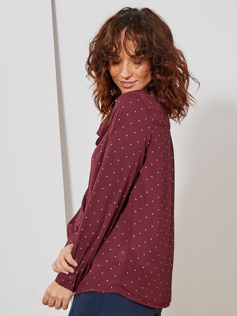 Blouse col lavallière bordeaux Kiabi 15 00