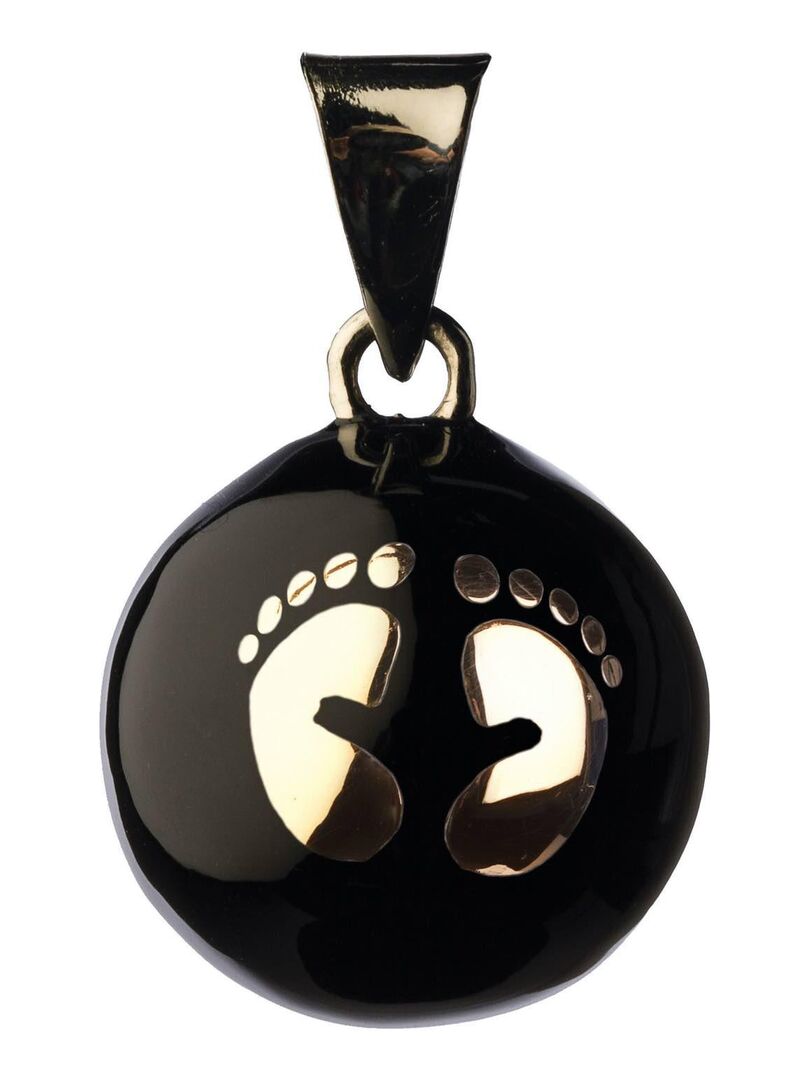 Bola De Grossesse Collier Noir Avec Pieds Argent S Bola Noir