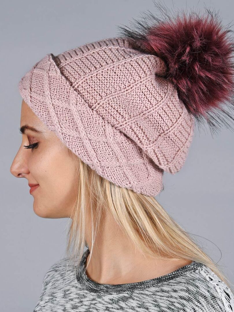 Bonnet Komin Made In Ue Vieux Rose Kiabi