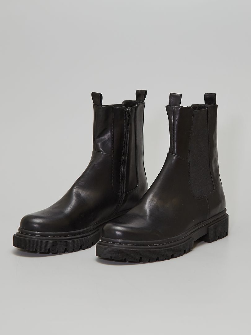 Boots En Simili Type Chelsea Noir Kiabi