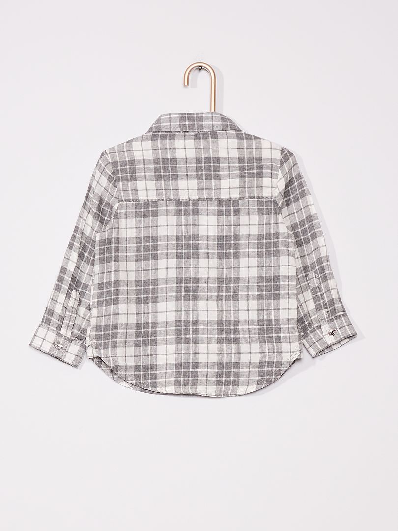 Chemise Carreaux Carreaux Gris Kiabi