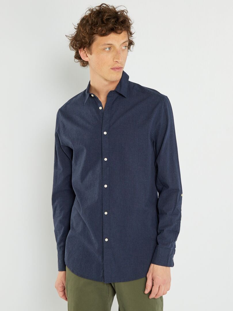 Chemise regular à manches longues Bleu Kiabi 9 00