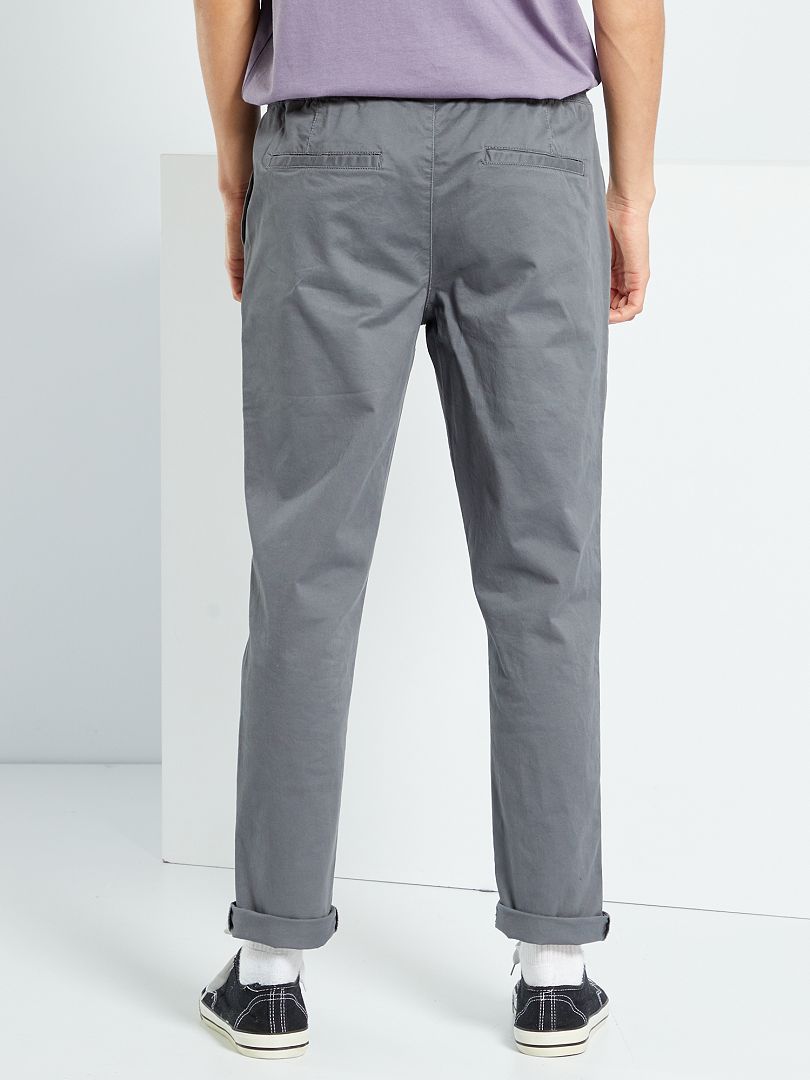 Chino Slim Coupe Jogger Gris Fer Kiabi 20 00