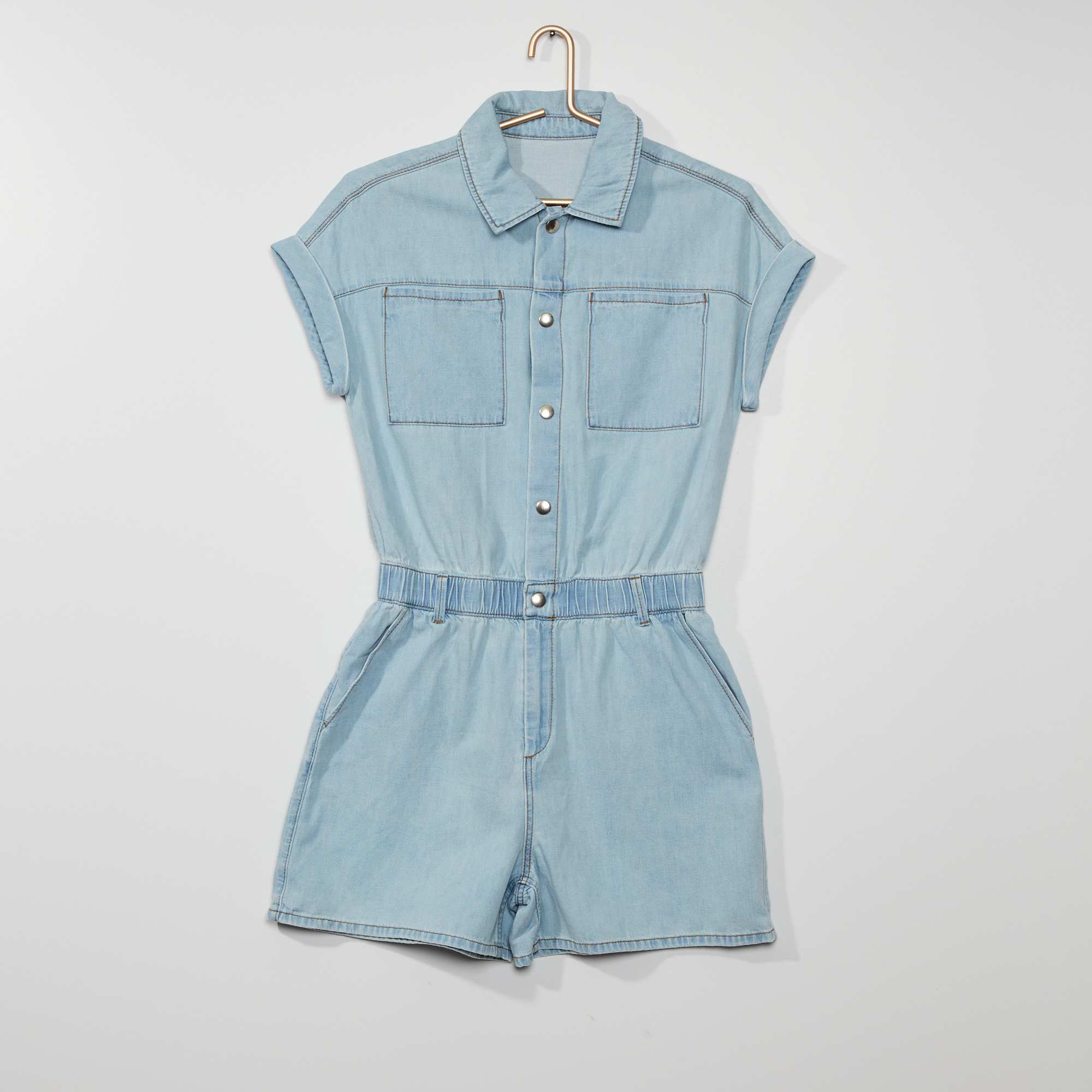 Combishort En Denim Fille Adolescente Bleu Kiabi 17 00