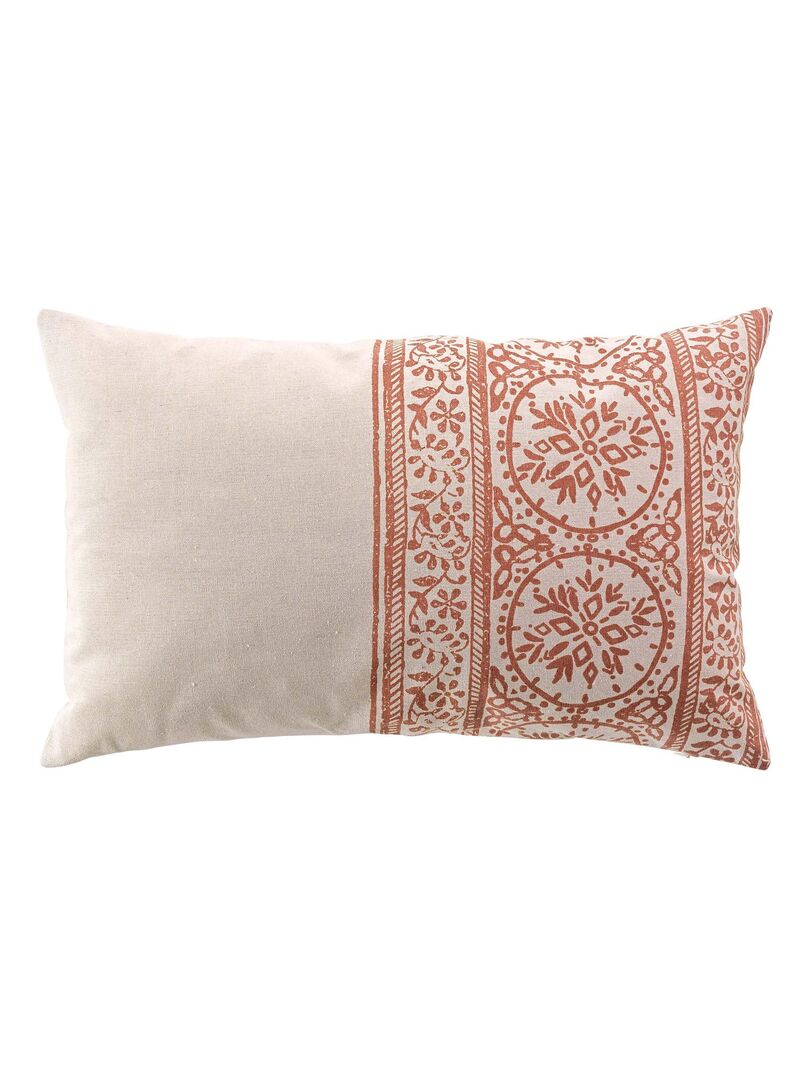 Coussin déhoussable en polycoton imprimé Orange Kiabi 14 75