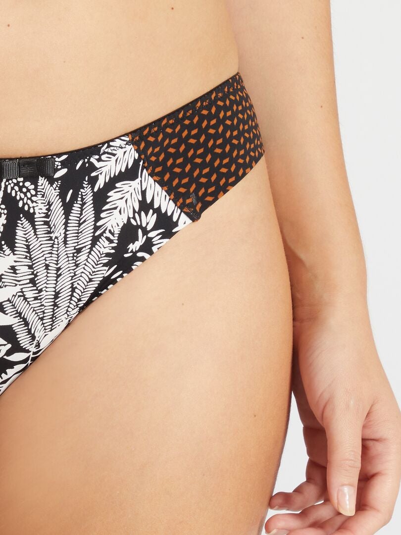 Culotte En Microfibre Avec Imprim Envie De Lingerie Noir Blanc