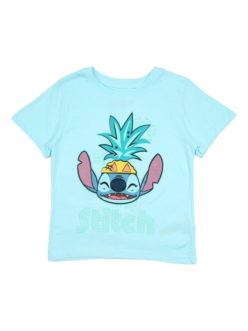 Disney Ensemble T shirt short garçon Imprimé Lilo Et Stitch Bleu