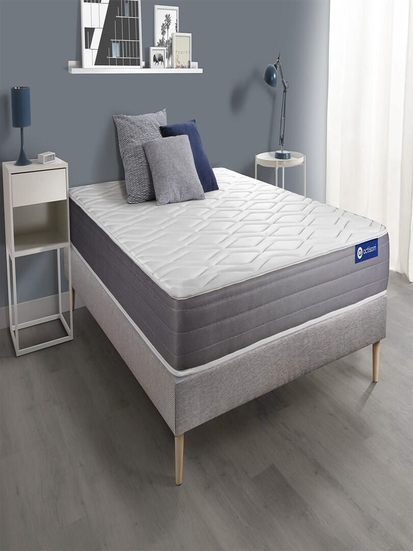 Ensemble Matelas Ressorts ensachés et mémoire de forme et Sommier