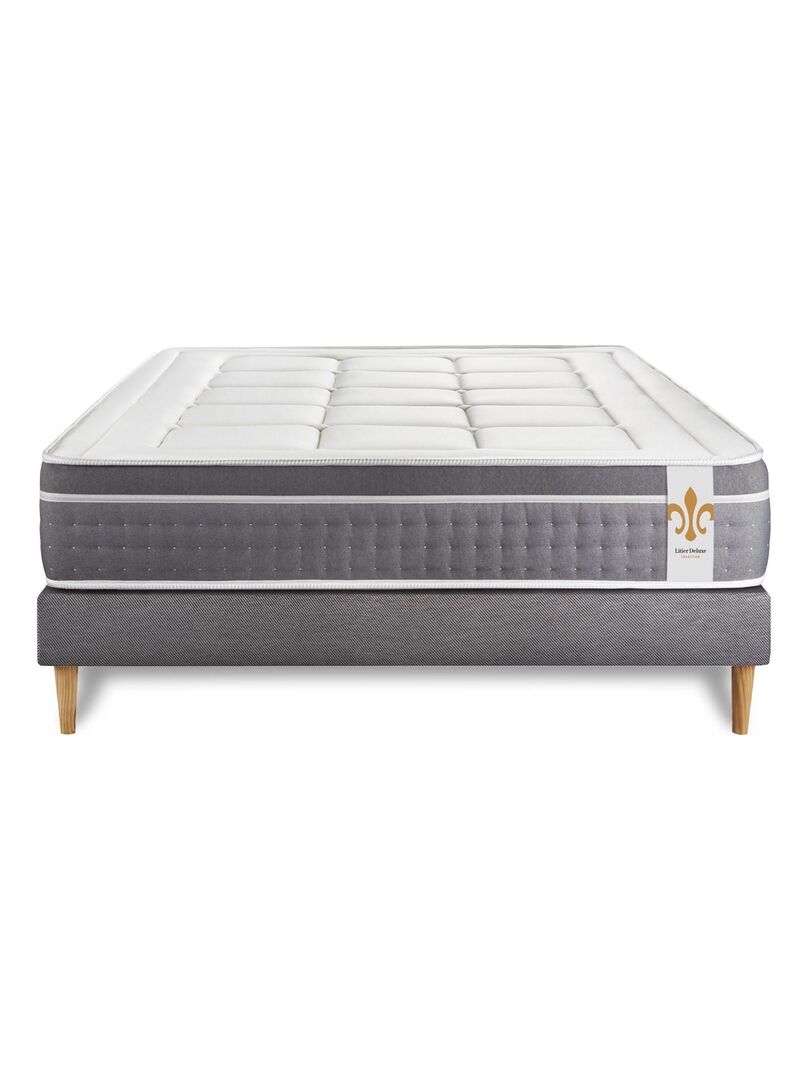 Ensemble Matelas Ressorts ensachés et mémoire de forme et Sommier