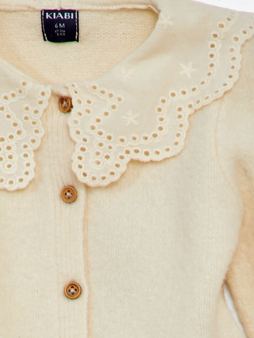 Gilet Avec Col En Broderie Anglaise Blanc Kiabi 13 00