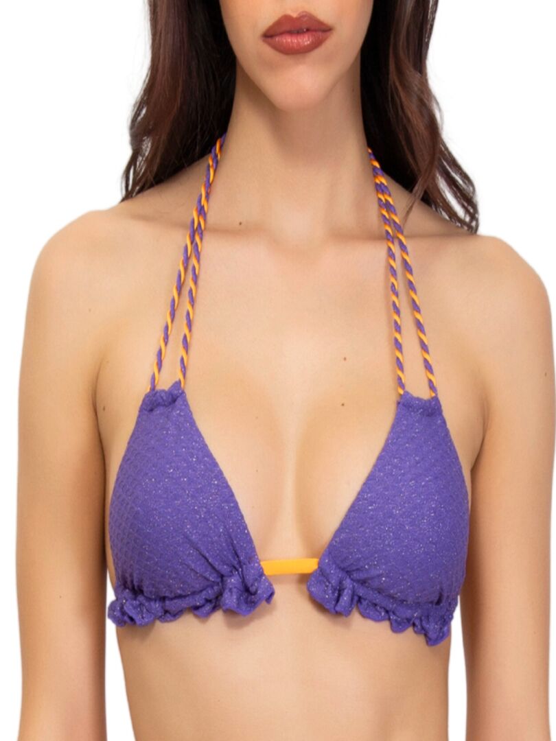 Haut De Bikini Triangle Paillet Shine Violet Kiabi