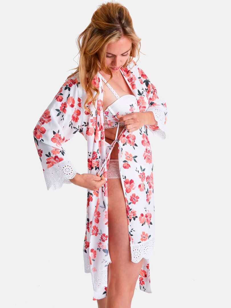 Kimono Frimousse Brigitte Bardot Lingerie Blanc Kiabi