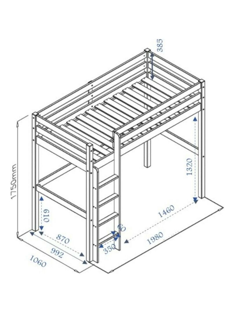 Lit Mezzanine Aaron AKITEN RETAIL Gris Kiabi 463 00