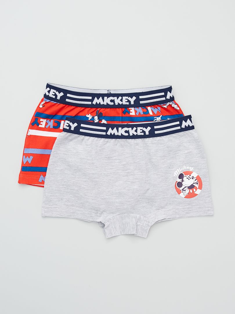 Lot De Boxers Mickey Gris Rouge Kiabi