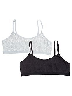 Fille 10,18 ans Lot de 2 brassières unies