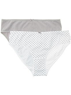 Culotte, shorty, string - Lot de 2 culottes en coton
