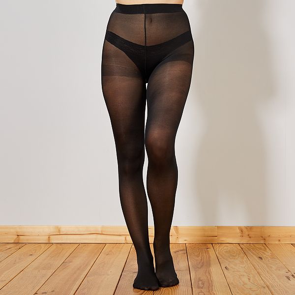 Lot De Paires De Collants D Lingerie Du S Au Xxl Noir Kiabi