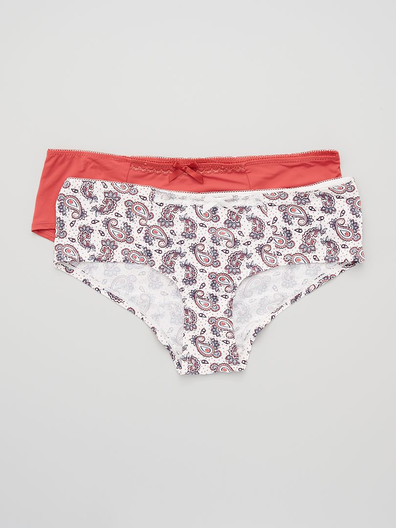 Lot De Shorties Envie De Lingerie Rouge Ivoire Kiabi