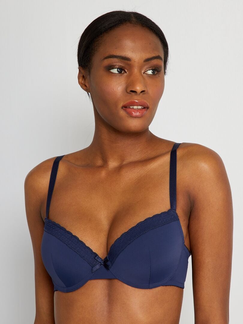 Lot De Soutiens Gorges Envie De Lingerie Bleu Marine Blanc