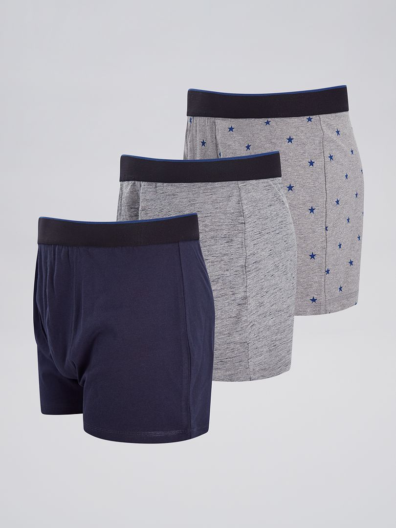 Lot De Boxer Bleu Gris Kiabi