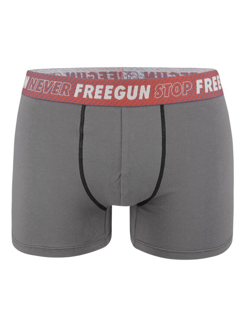 Lot De Boxers Coton Homme Never Stop Freegun Bleu Gris Noir Kiabi