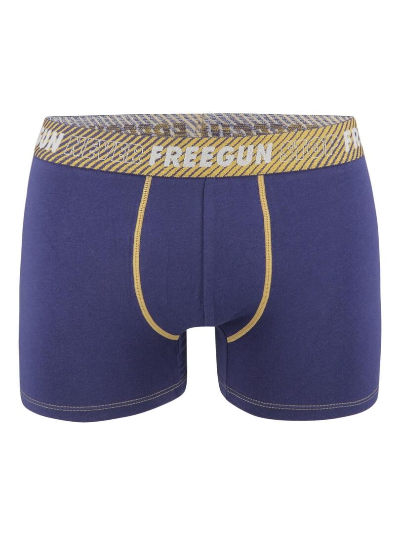 Lot De 3 Boxers Coton Homme Never Stop Freegun Bleu Gris Noir Kiabi