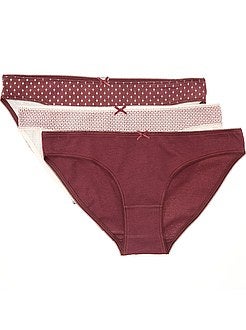 Culotte, shorty, string - Lot de 3 culottes en coton motif fantaisie