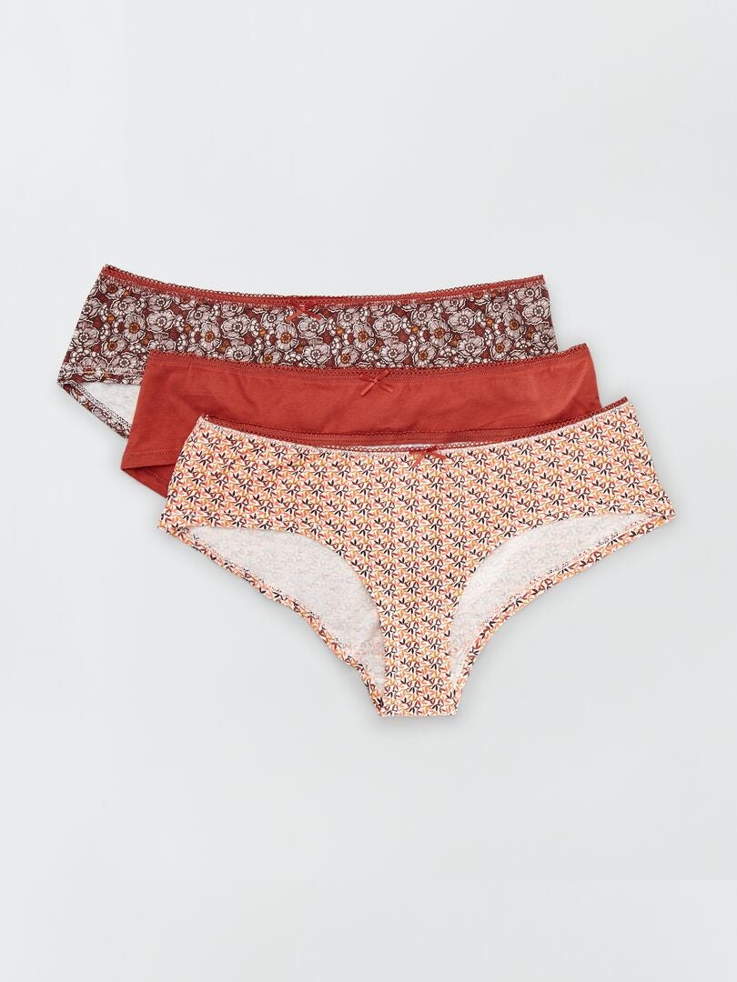 Lot De Shorties Envie De Lingerie Orange Imprim Kiabi