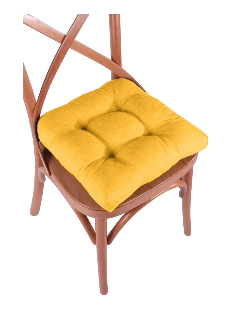 Lot De 4 Galettes De Chaise Jaune Jaune Kiabi 19 96