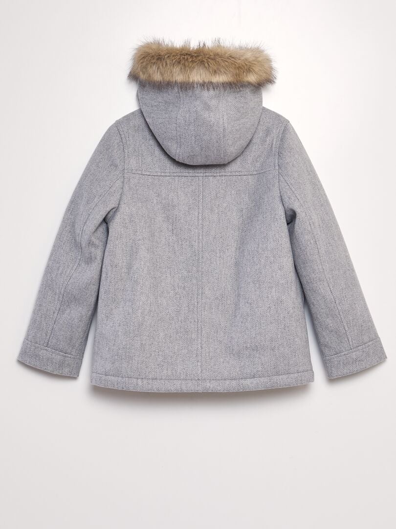 Manteau à capuche façon lainage Gris Kiabi 29 00