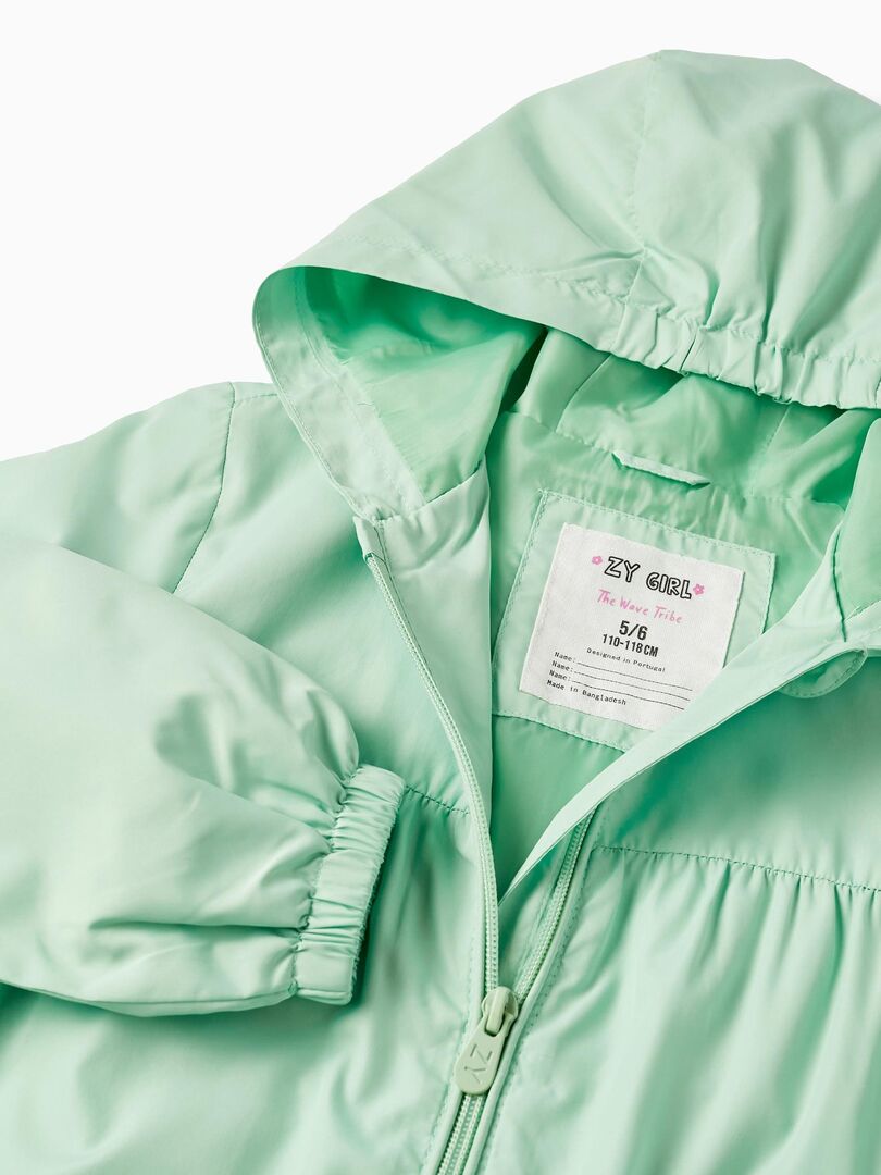 Manteau Coupe Vent Avec Capuche Pour Fille THE WAVE TRIBE Vert Clair