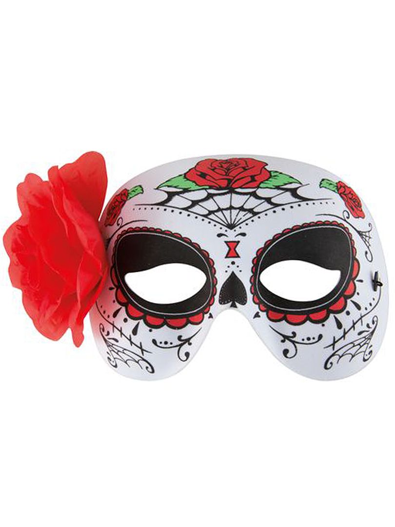 Masque Dia De Muertos Blanc Rouge Kiabi