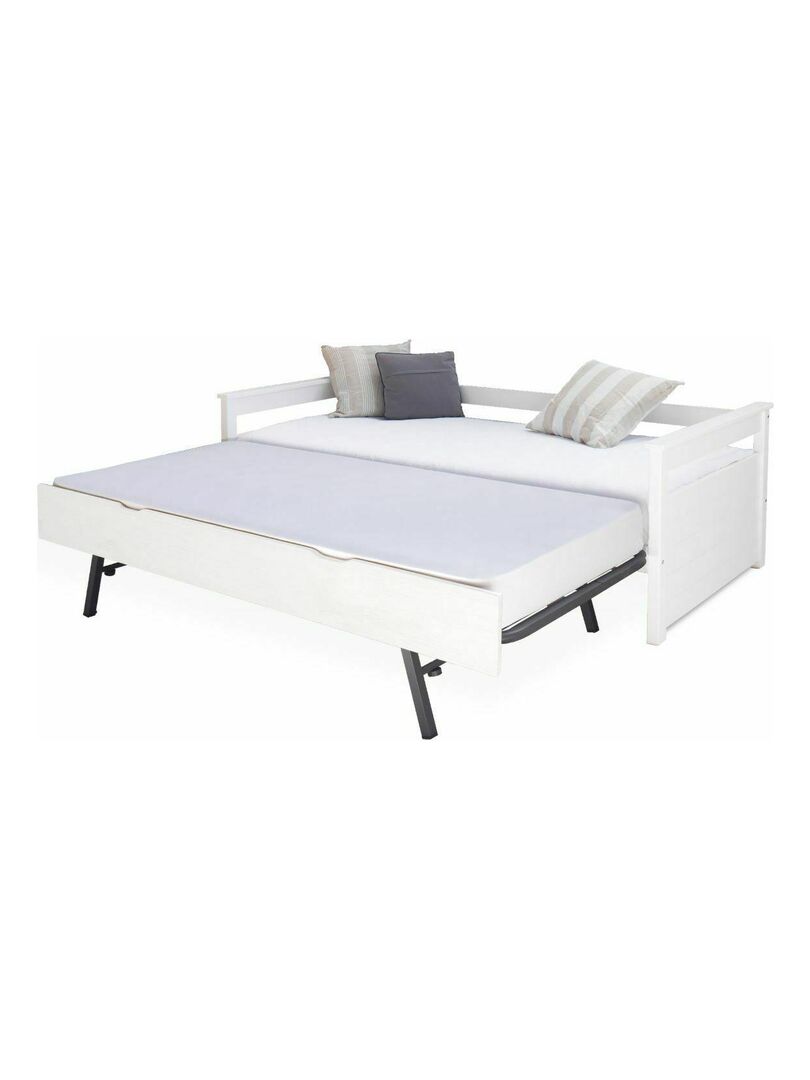 Pack Lit Gigogne Avec Matelas Izao Akiten Retail Blanc Blanc