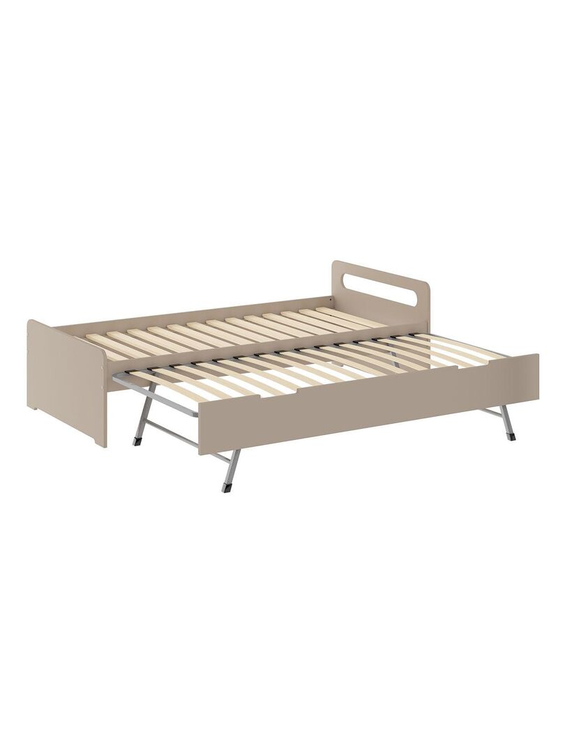 Pack Lit Gigogne Avec Matelas Louna Akiten Retail Beige Kiabi Nu