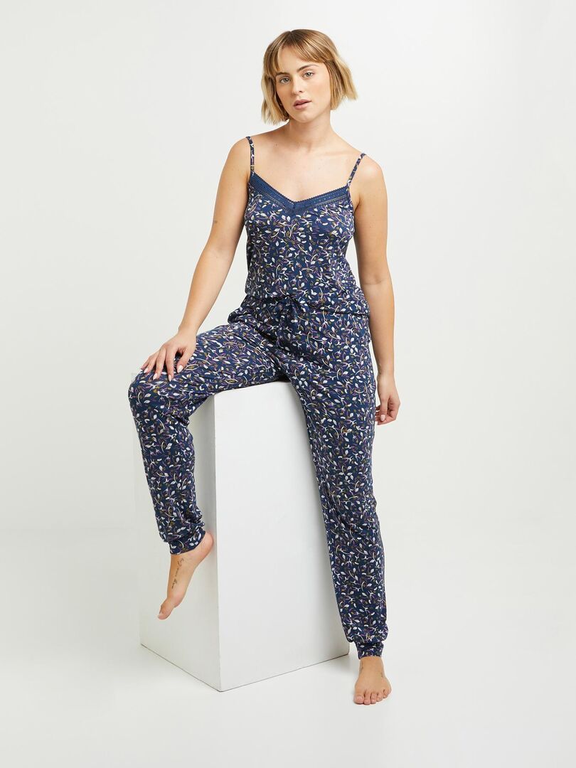 Pantalon De Pyjama Camille Rougegorge Lingerie Bleu Multicolore