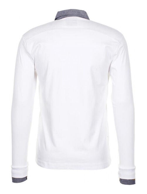 Polo Manches Longues Mode Homme Blanc Kiabi