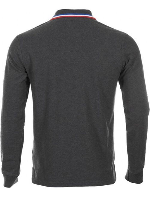 Polo Manches Longues Mode Homme Gris Kiabi