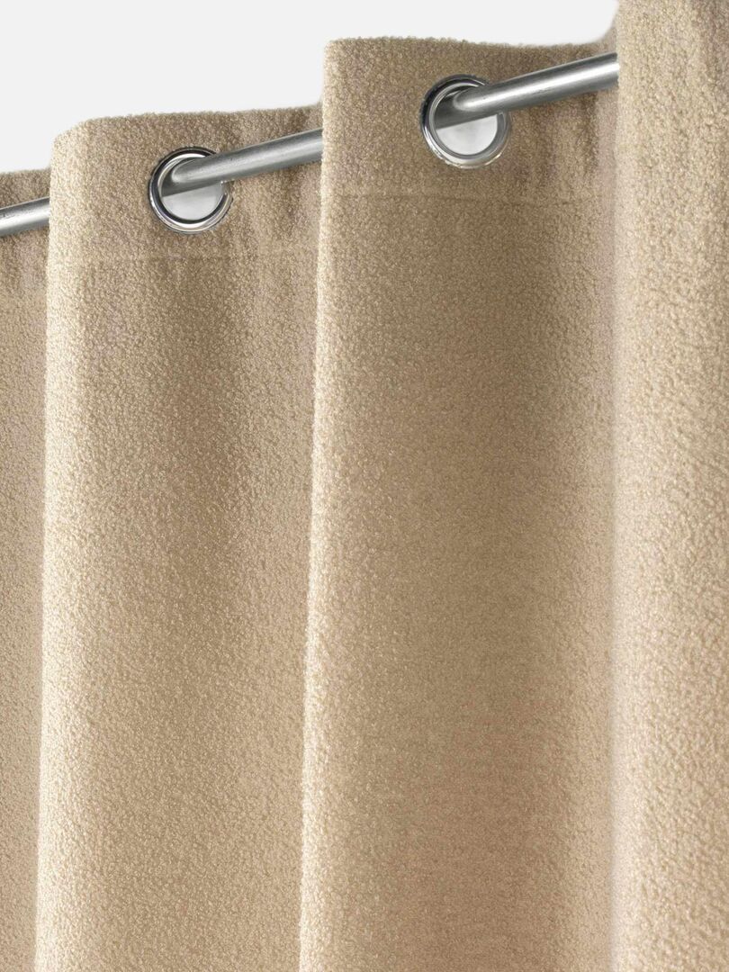 Rideau Oeillets Wooly Bouclette Unie Beige Kiabi