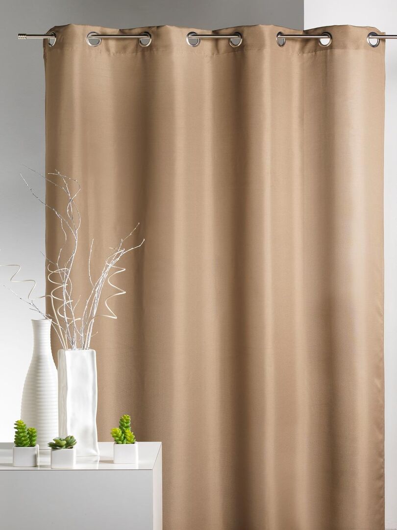 Rideau D Ameublement En Microfibre Uni Taupe Kiabi