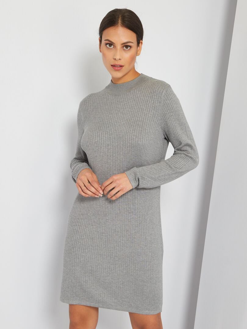 Robe courte en maille côtelée Gris Kiabi 5 20