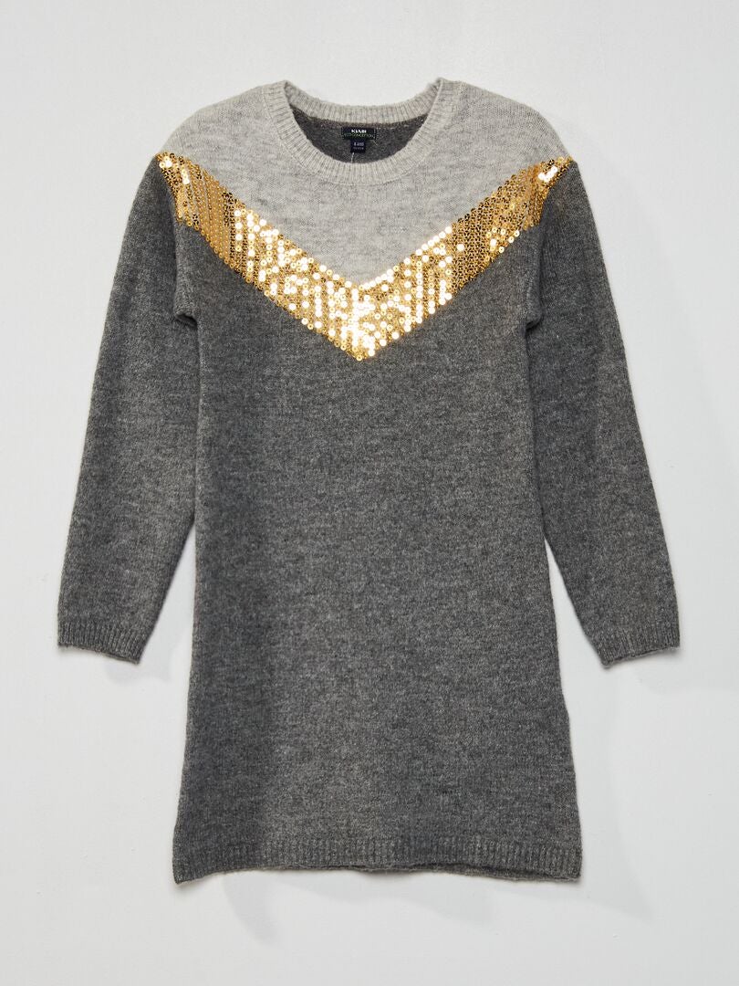 Robe En Maille Avec Sequins GRIS Kiabi 16 00