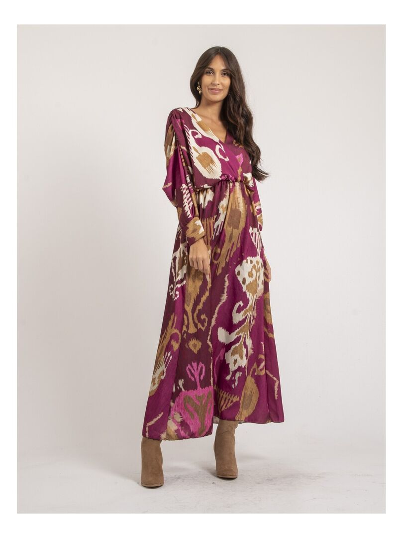 Robe Longue Motifs Iveca Violet Kiabi Nu