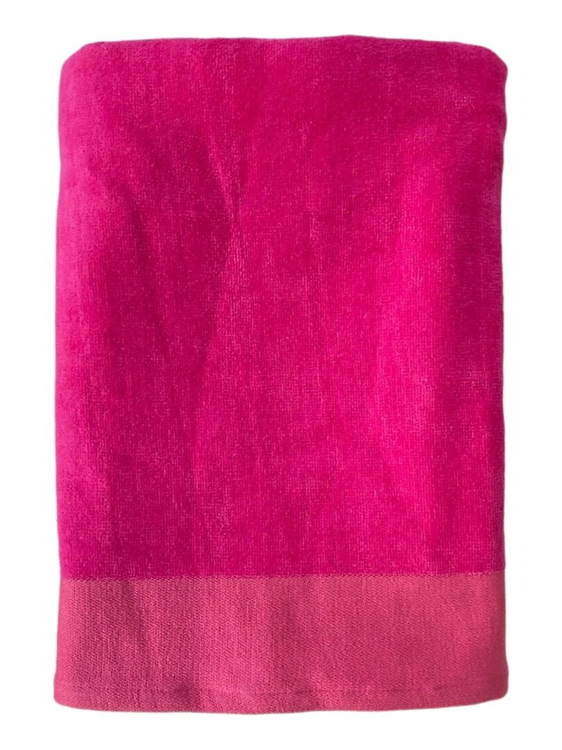 Serviette De Bain Ponge Velours Unie Shady Fuchsia X G M