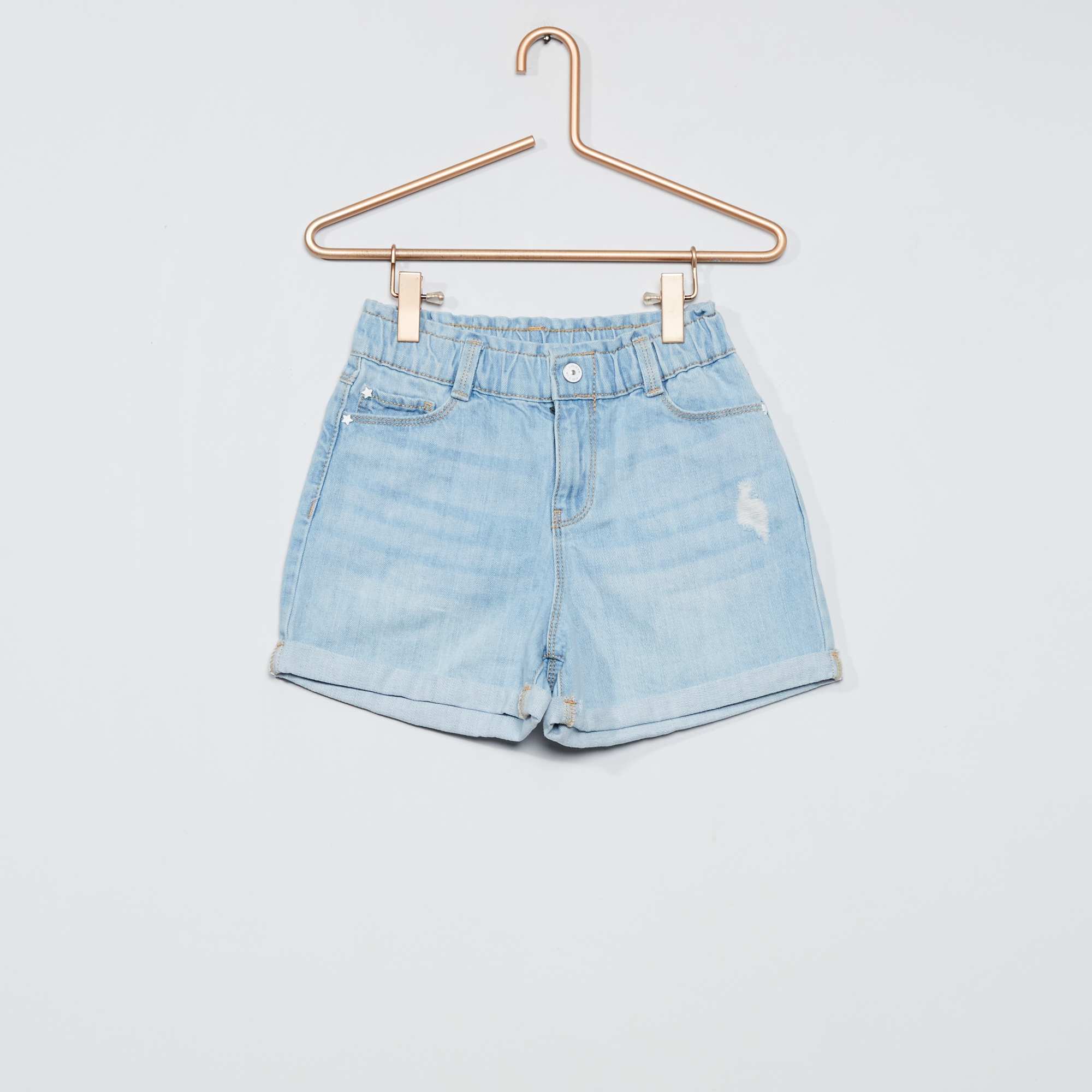 Short En Denim Destroy Fille 3 12 Ans Noir Kiabi 10 00