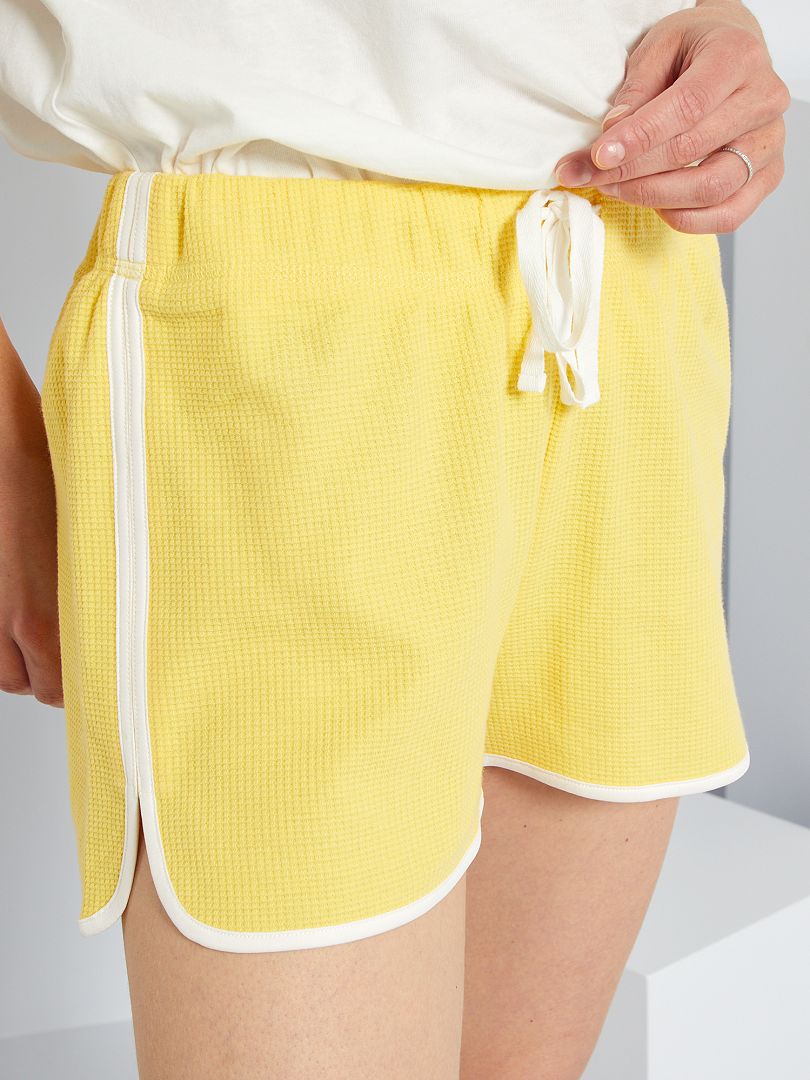 Short En Nid D Abeille Jaune Mimosa Kiabi 7 00