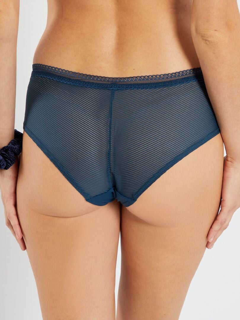 Shorty En Microfibre Envie De Lingerie Bleu Marine Kiabi