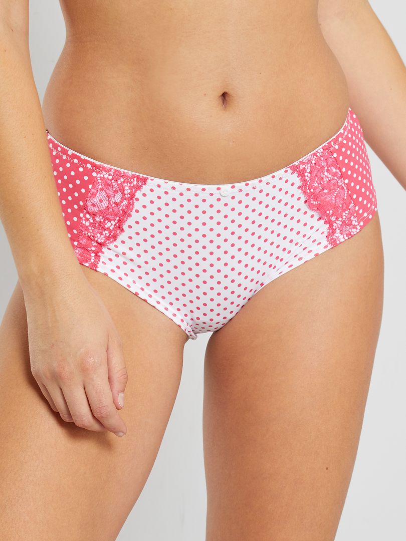 Shorty Envie De Lingerie Rose Blanc Kiabi