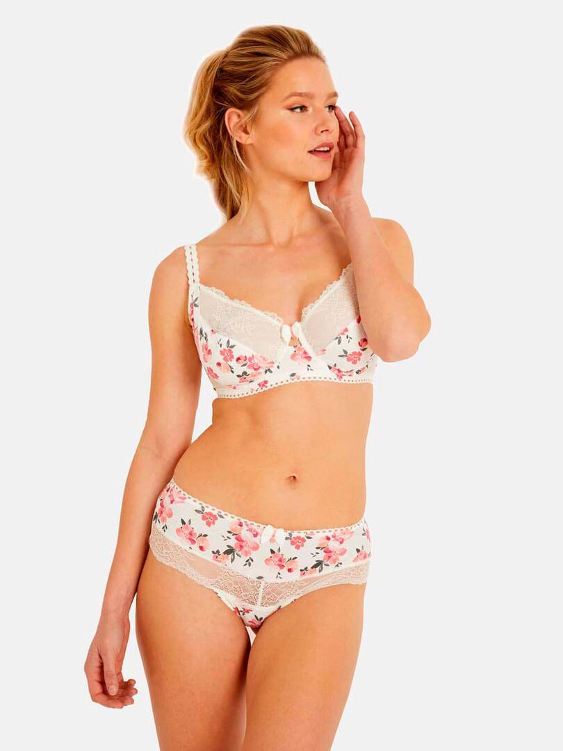 Shorty Grande Taille Aquarelle Brigitte Bardot Lingerie Blanc